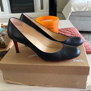 2.8 inch/7cm Black Christian Louboutin Pump